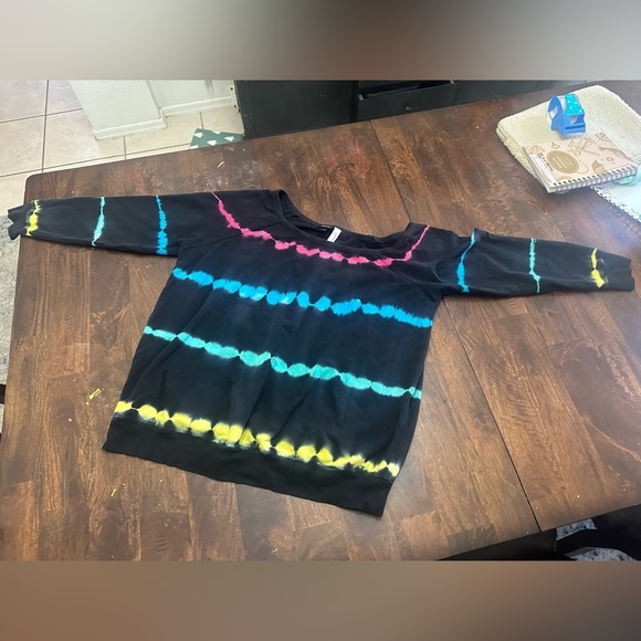 Torrid Rainbow Tie Dye off the shoulder sweater - Picture 6 of 6